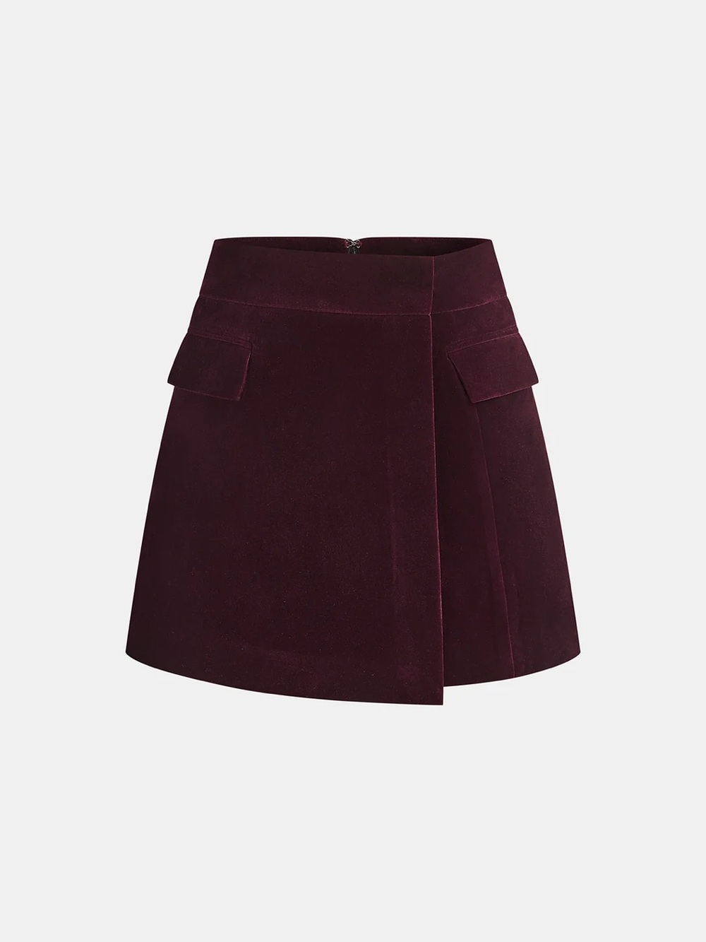 COMMENSE Velvet Asymmetric Mini Skirt - size XLarge